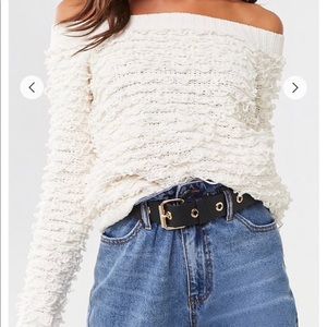 Brand new Off-the-Shoulder Loop-Knit Sweater